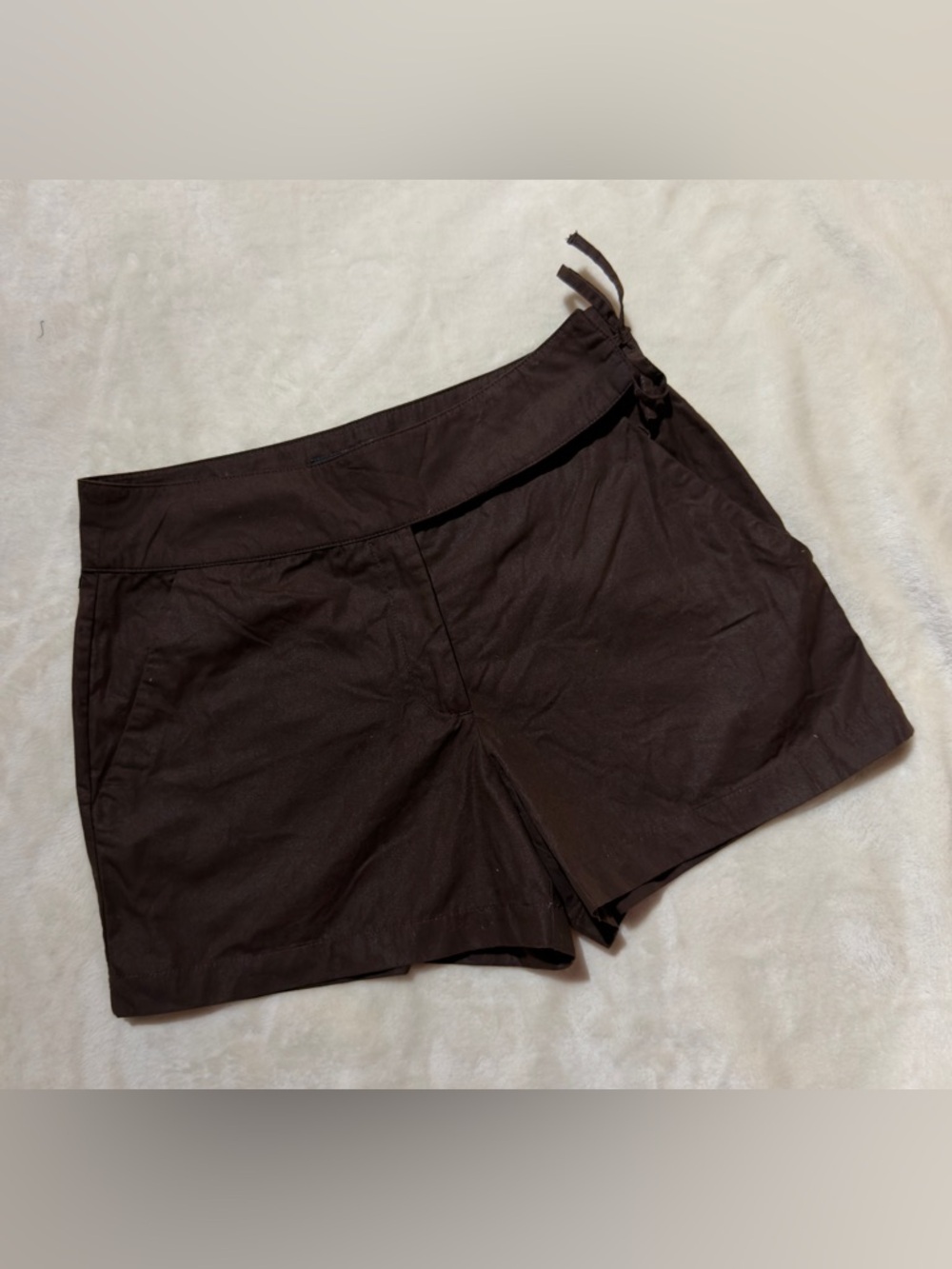 New York & Company Chocolate Brown Drawstring Waist Women's Shorts